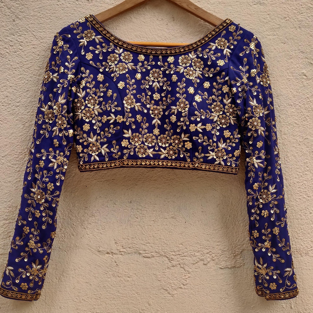 Midnight Blue Embroidered Lehenga Set Priti Sahni - Fabilicious Fashion