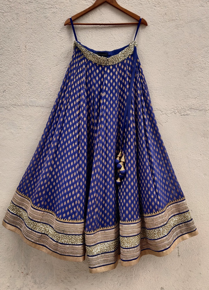 Midnight Blue Embroidered Lehenga Set Priti Sahni - Fabilicious Fashion