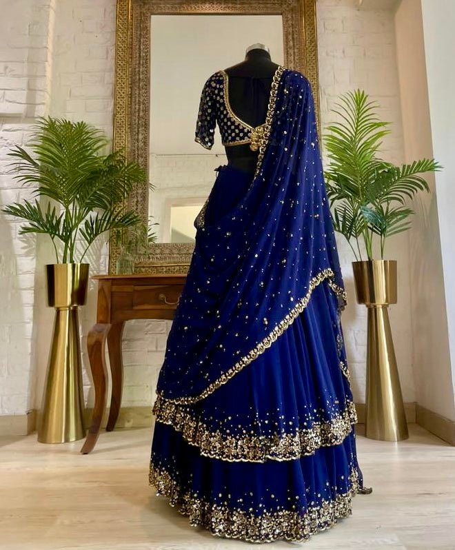 Midnight Blue Haseena Lehenga Set Prevasu - Fabilicious Fashion