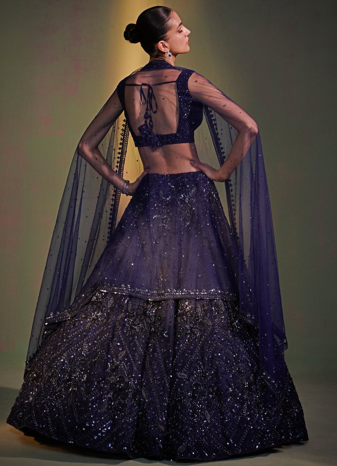 Midnight Blue Sequenced Set Angad Singh - Fabilicious Fashion