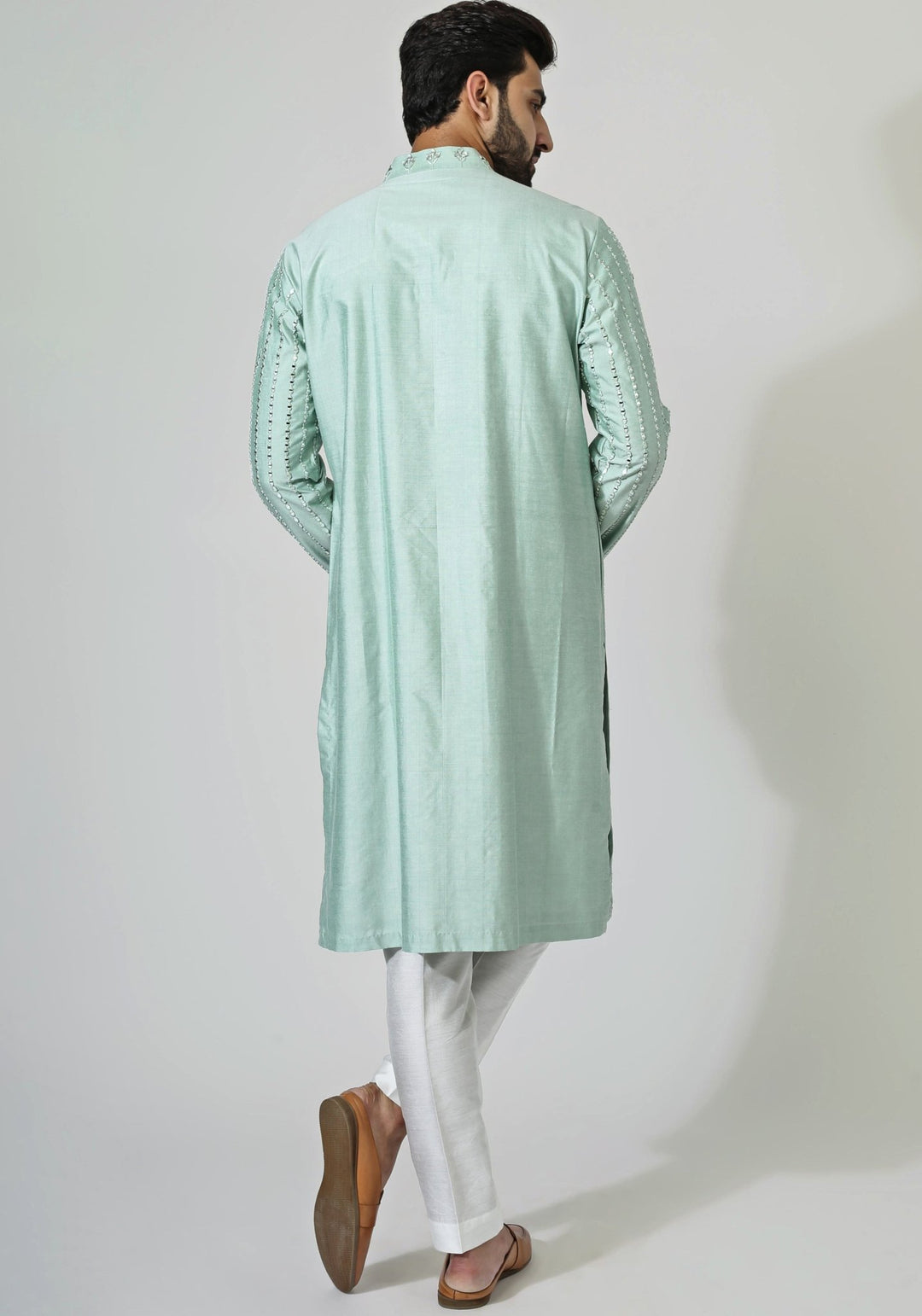 Mint Blue Embroidered Kurta Set Chatenya Mittal - Fabilicious Fashion