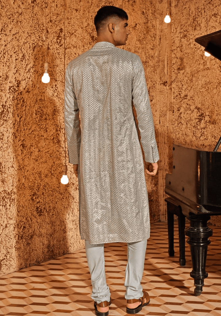 Mint Blue Embroidered Kurta Set Nidhika Shekhar - Men - Fabilicious Fashion