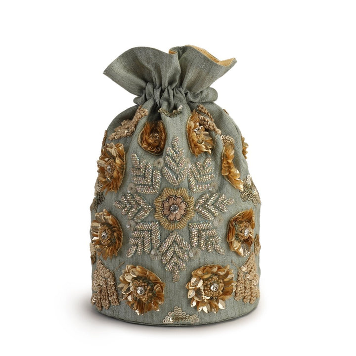 Mint Gold Potli The Purple Sack - Fabilicious Fashion