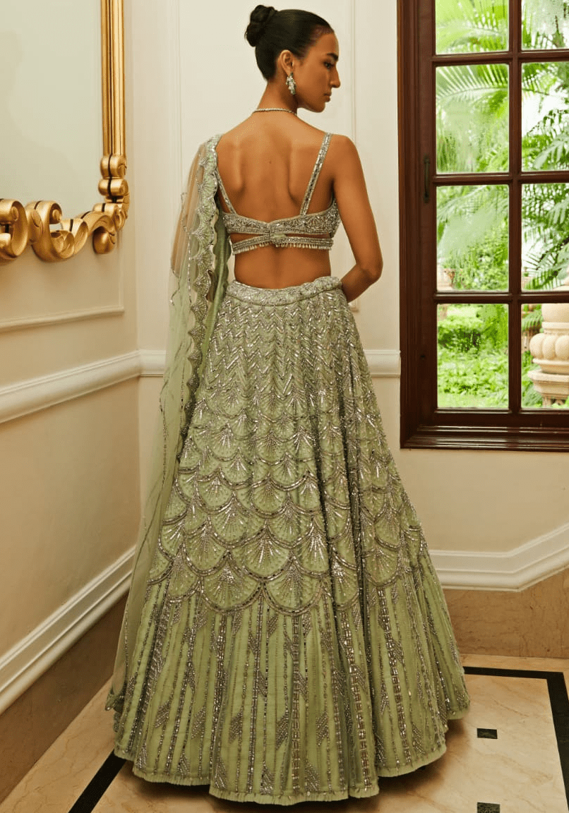 Mint Green Bridal Lehenga Set Nitika Gujral - Fabilicious Fashion