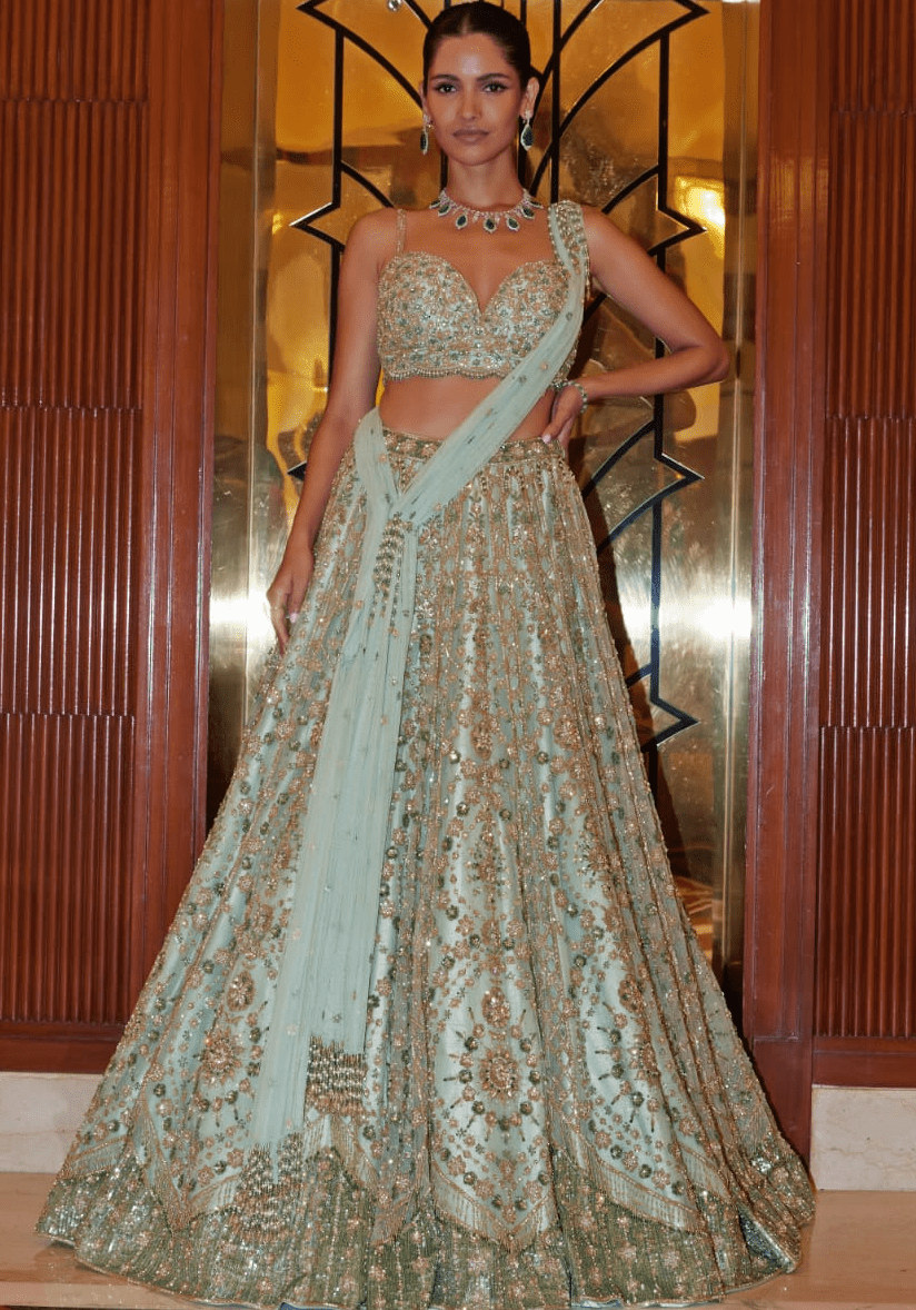 Mint Green Bridal Lehenga Set Nitika Gujral - Fabilicious Fashion