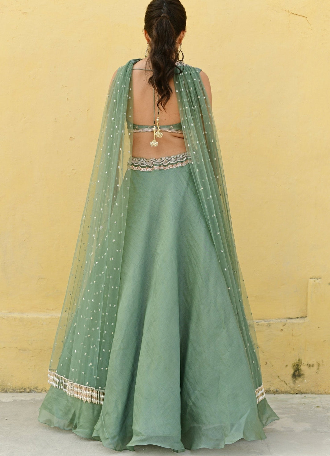 Chamee and Palak Mint Green Embroidered Lehenga SetFabilicious Fashion