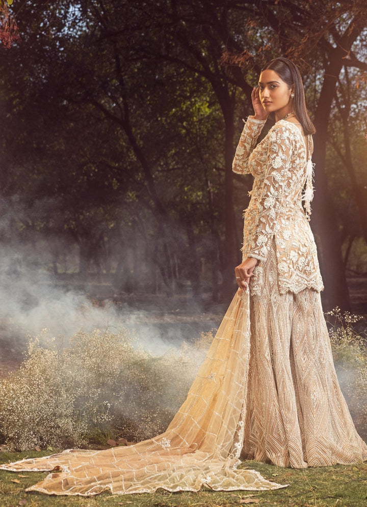 Mocha Hued Embroidered Kurta and Sharara Set Nitika Gujral - Fabilicious Fashion