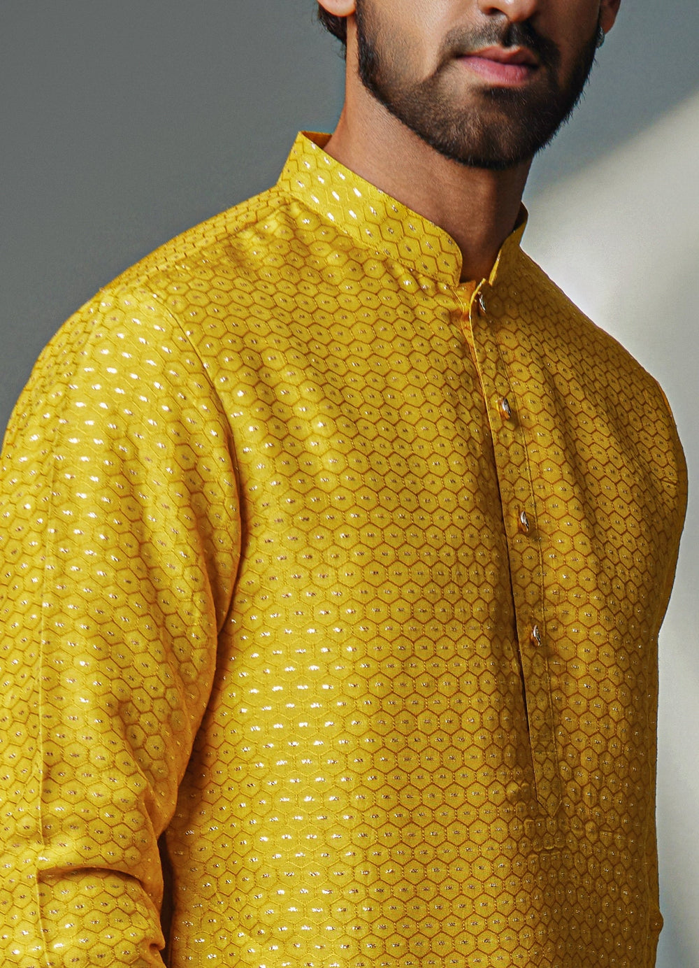 Mustard Kurta With Pant Set Chatenya Mittal - Fabilicious Fashion