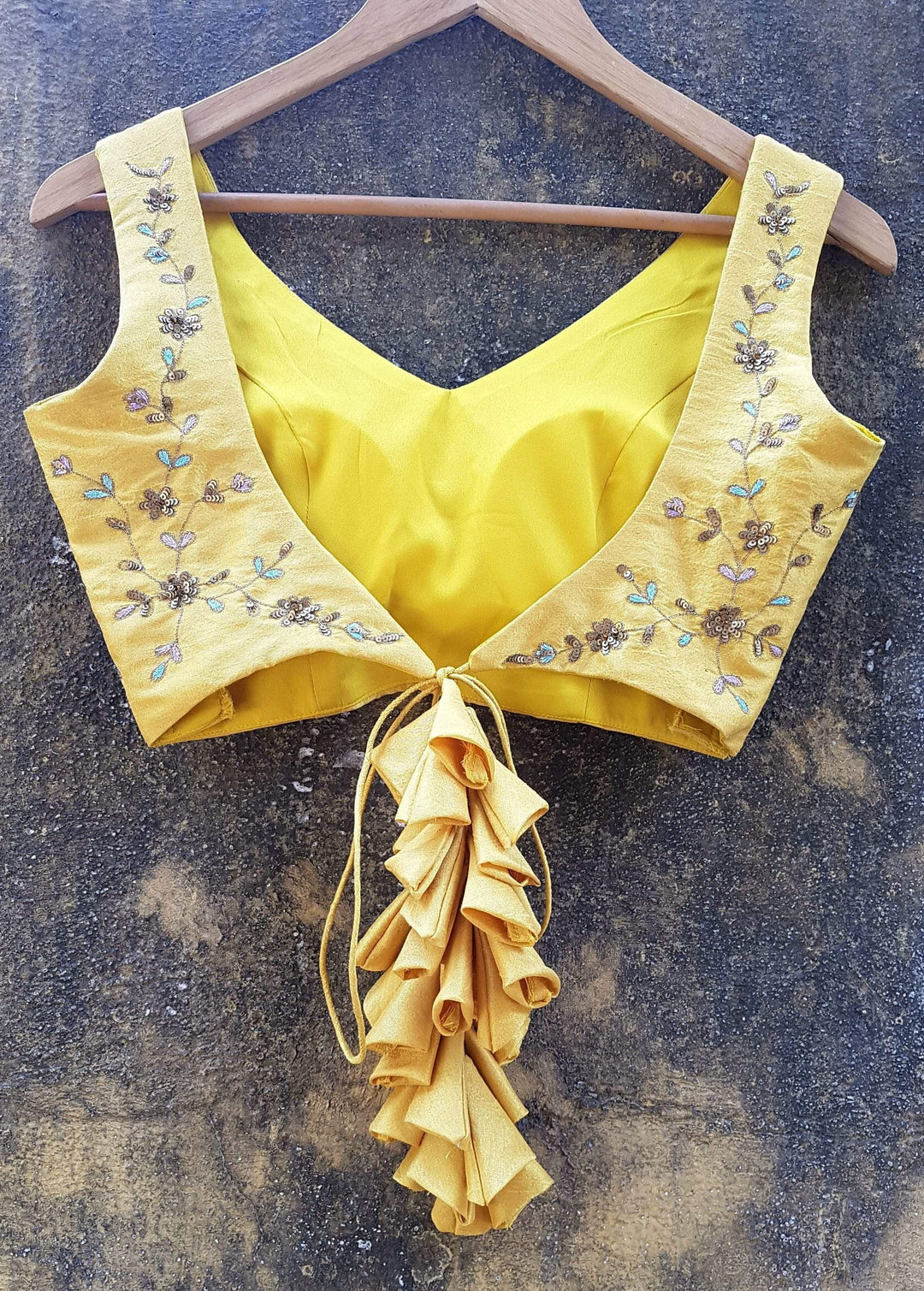 Mustard Raw Silk Lehenga Set with Pink Scallop Dupatta Priti Sahni - Fabilicious Fashion
