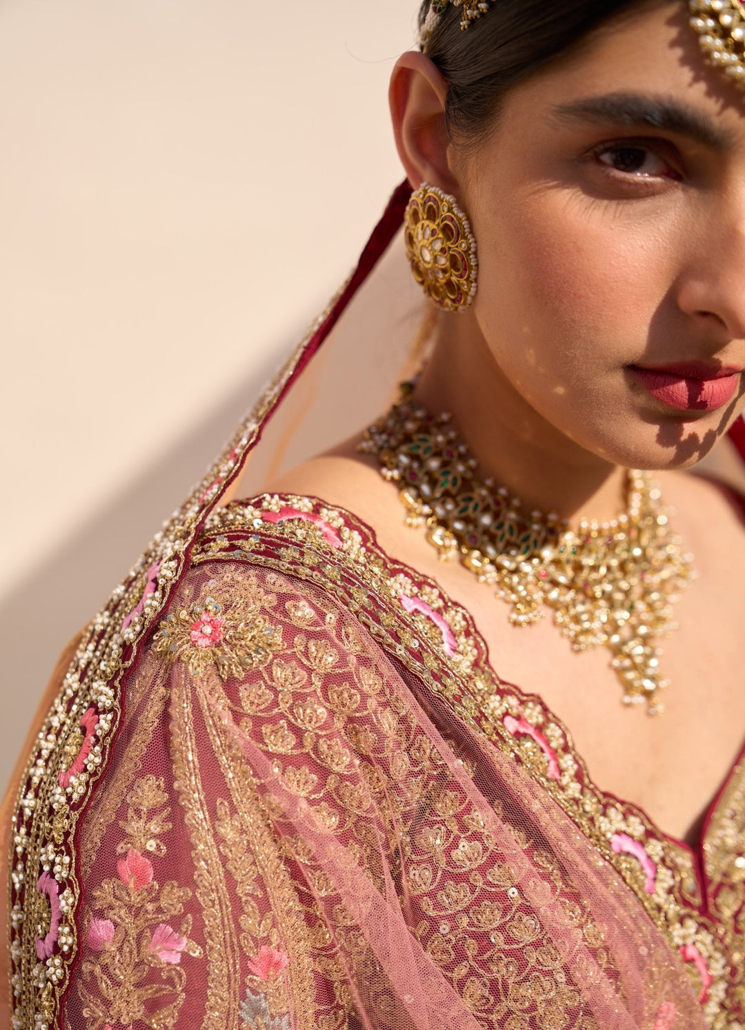 Mustard rust hued Organza Double Dupatta Lehenga Set Angad Singh - Fabilicious Fashion