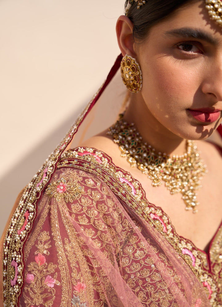 Mustard rust hued Organza Double Dupatta Lehenga Set Angad Singh - Fabilicious Fashion