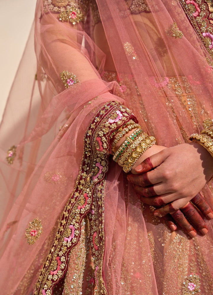 Mustard rust hued Organza Double Dupatta Lehenga Set Angad Singh - Fabilicious Fashion