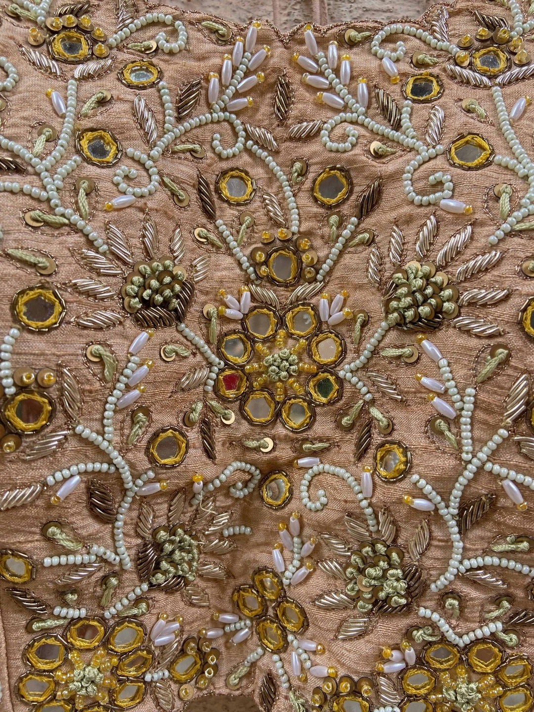 Mustard Yellow and Beige Gold Embroidered Lehenga Set Priti Sahni - Fabilicious Fashion