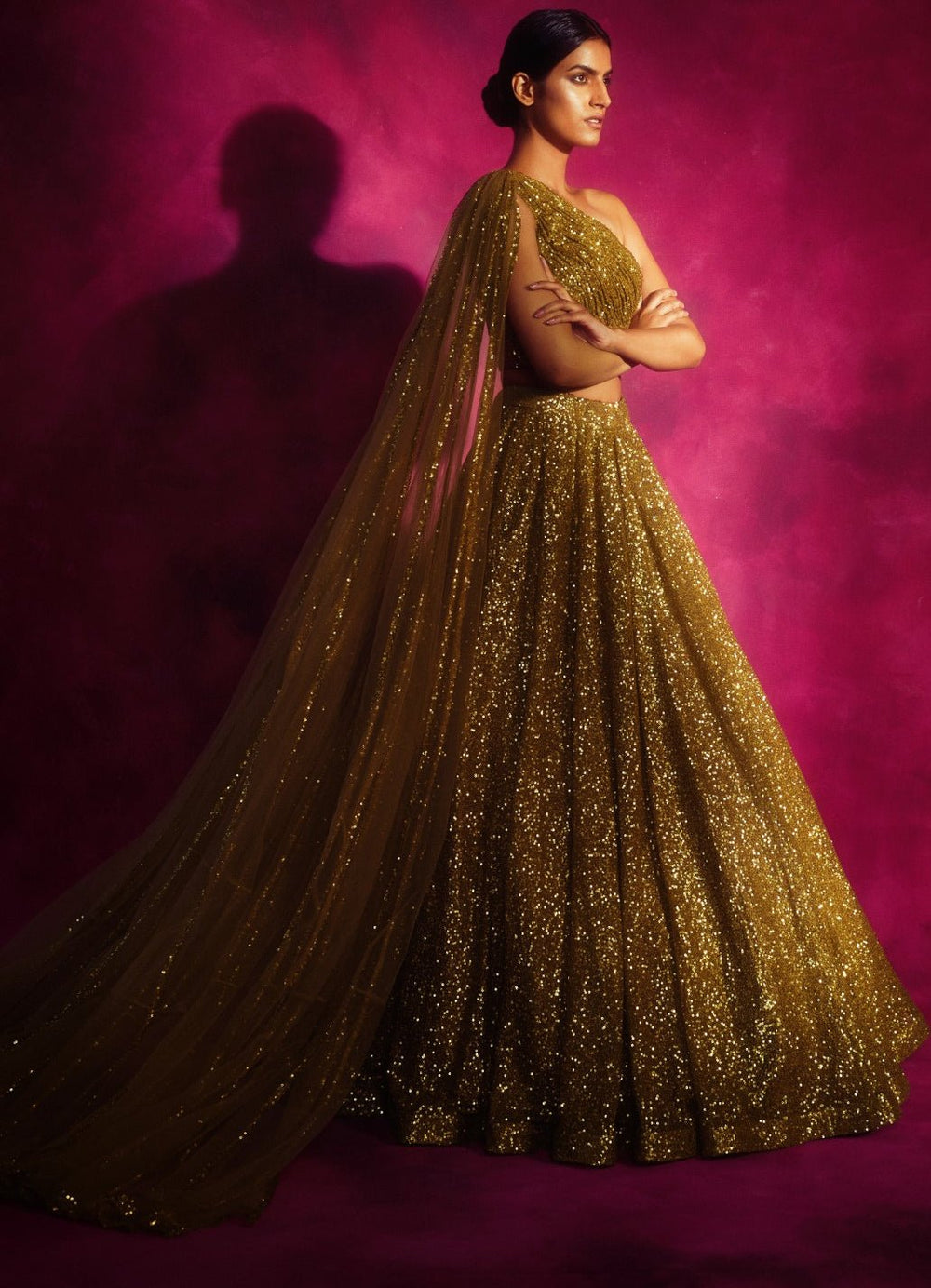 Muted Gold Lehenga Set Vvani by Vani Vats - Fabilicious Fashion