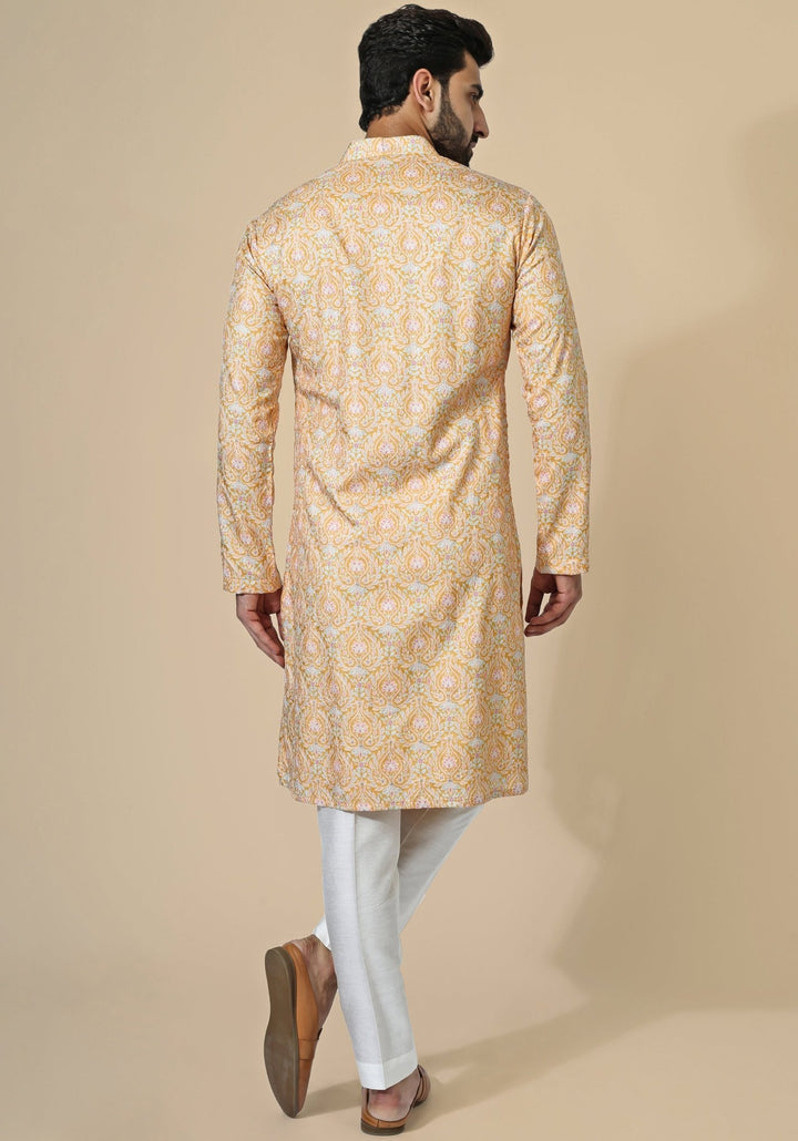 Muted Orange Embroidered Kurta Set Chatenya Mittal - Fabilicious Fashion