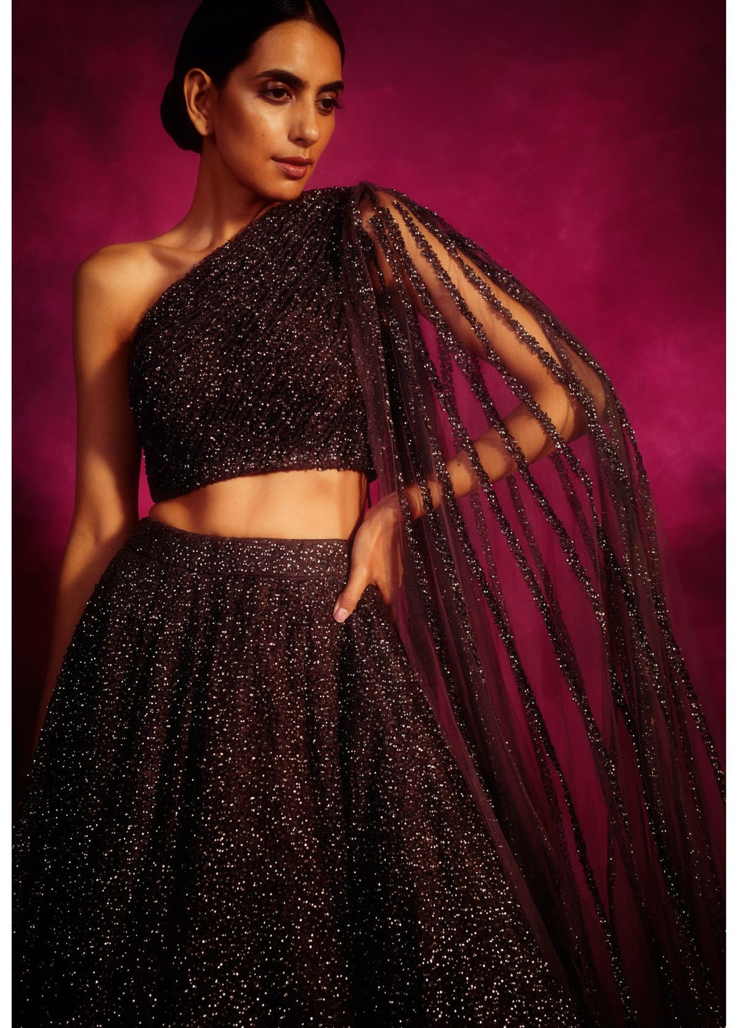 Muted Silver Lehenga Set Vvani by Vani Vats - Fabilicious Fashion