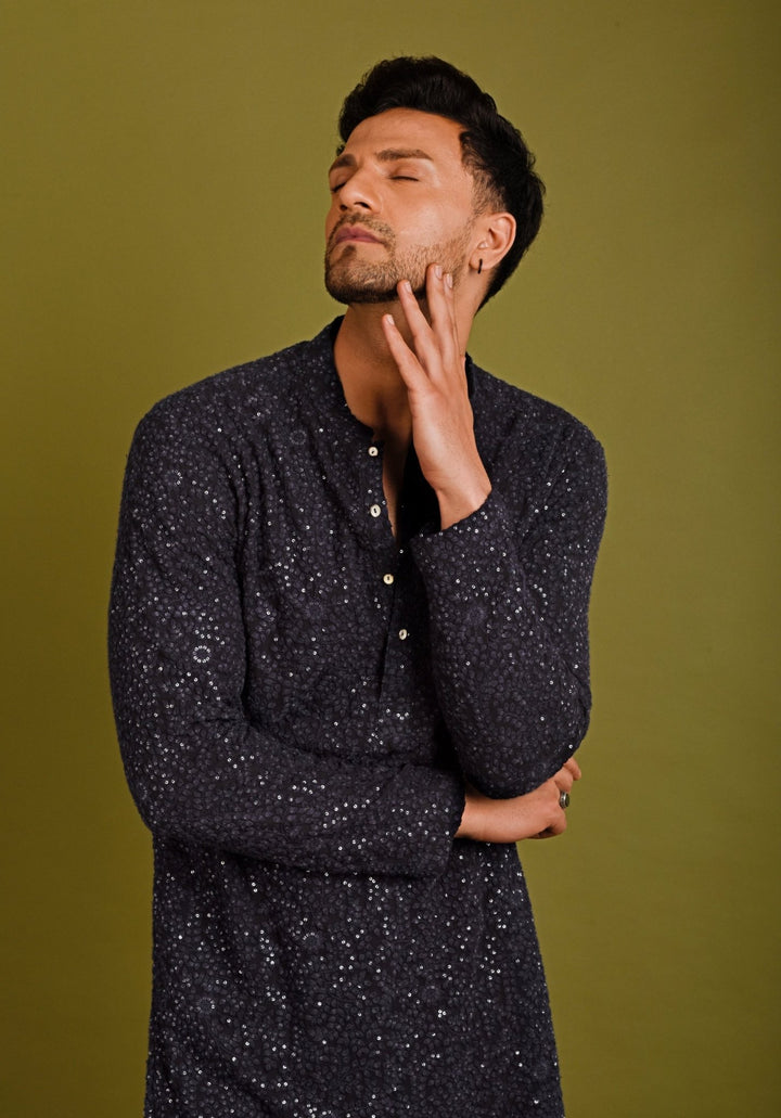 Navy Seqins Kurta Chatenya Mittal - Fabilicious Fashion