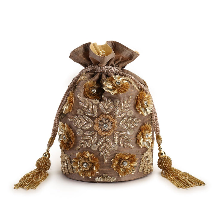 Nude Gold Potli The Purple Sack - Fabilicious Fashion