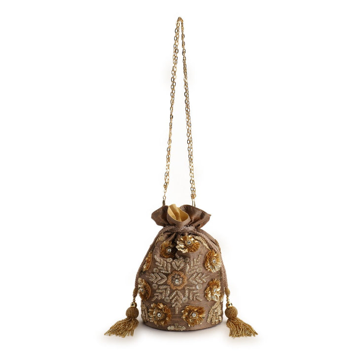 Nude Gold Potli The Purple Sack - Fabilicious Fashion