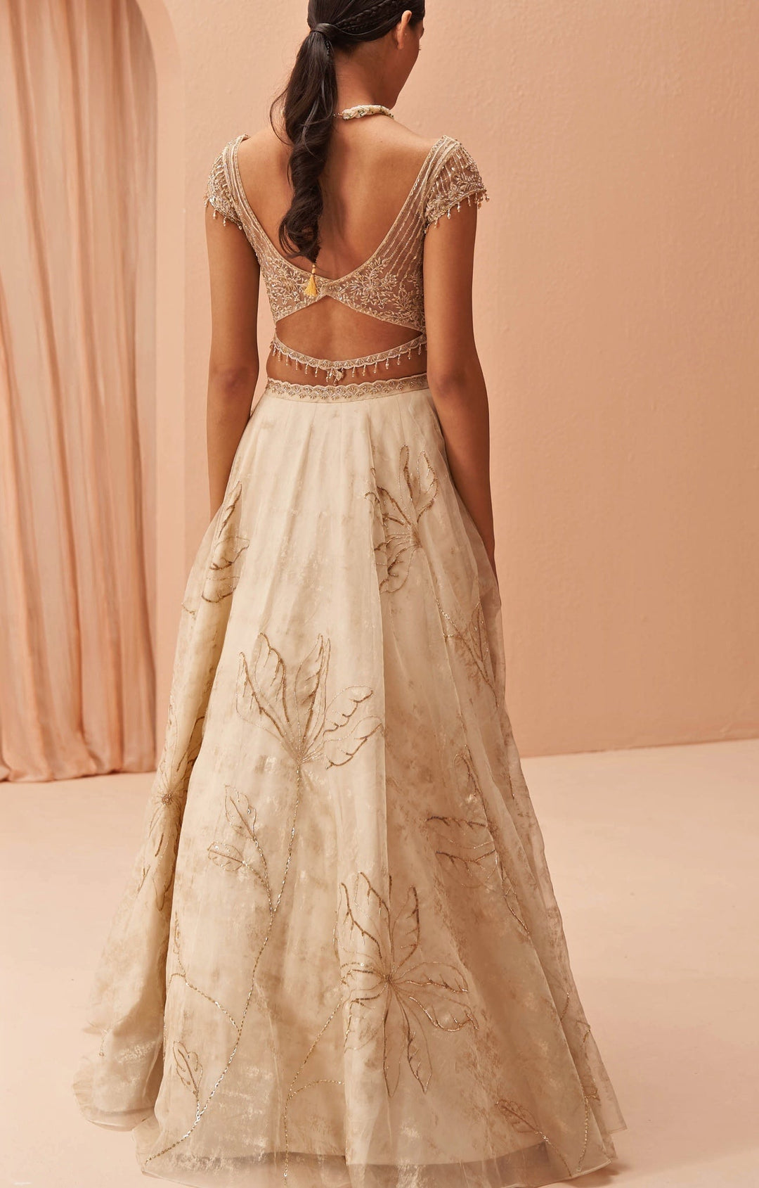 Off White And Gold Cleopatra Lehenga Parul Gandhi - Fabilicious Fashion