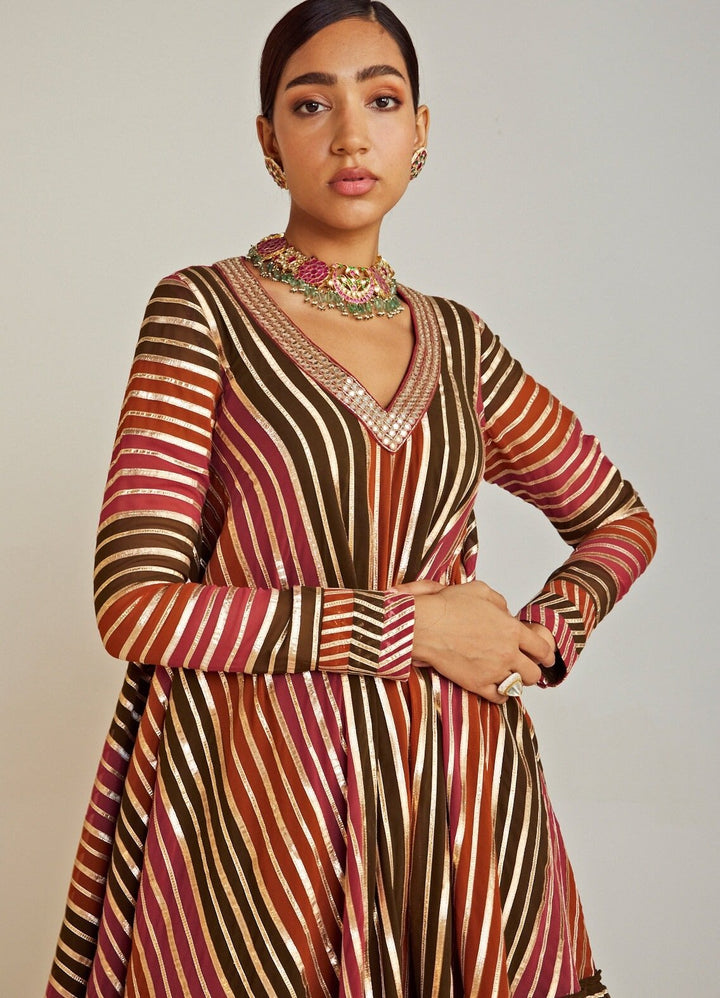 Olive Green and A Line Kurta Dhoti Set With Olive Green Dupatta Vvani By Vani Vats - Fabilicious Fashion