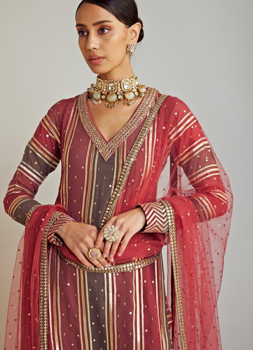 Olive Green Round Neck Straight Kurta Pant Set Vvani By Vani Vats - Fabilicious Fashion