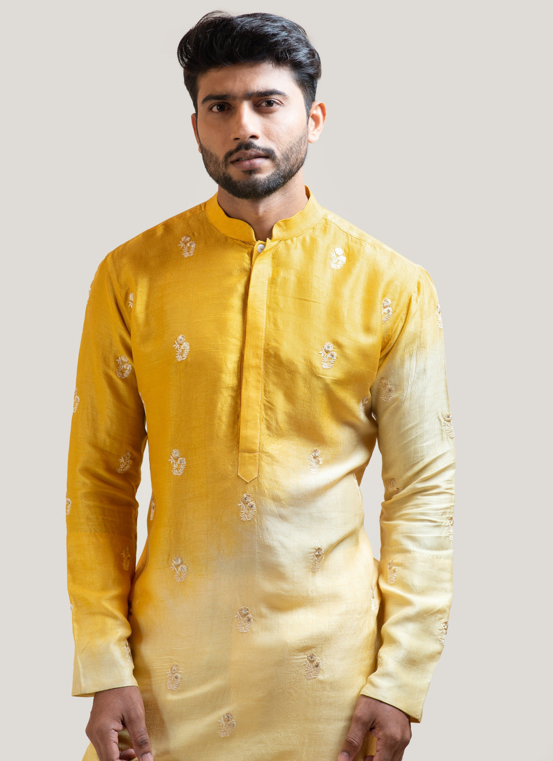 Ombre Yellow Embroidered Kurta Set Smriti - Fabilicious Fashion