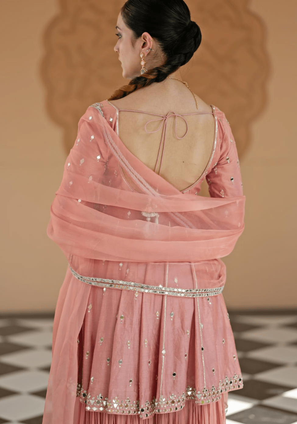 Onion Pink Peplum Kurta Sharara Set Esha Koul - Fabilicious Fashion