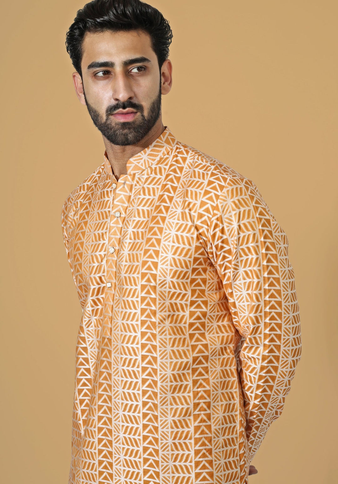 Orange Printed Kurta Set Chatenya Mittal - Fabilicious Fashion