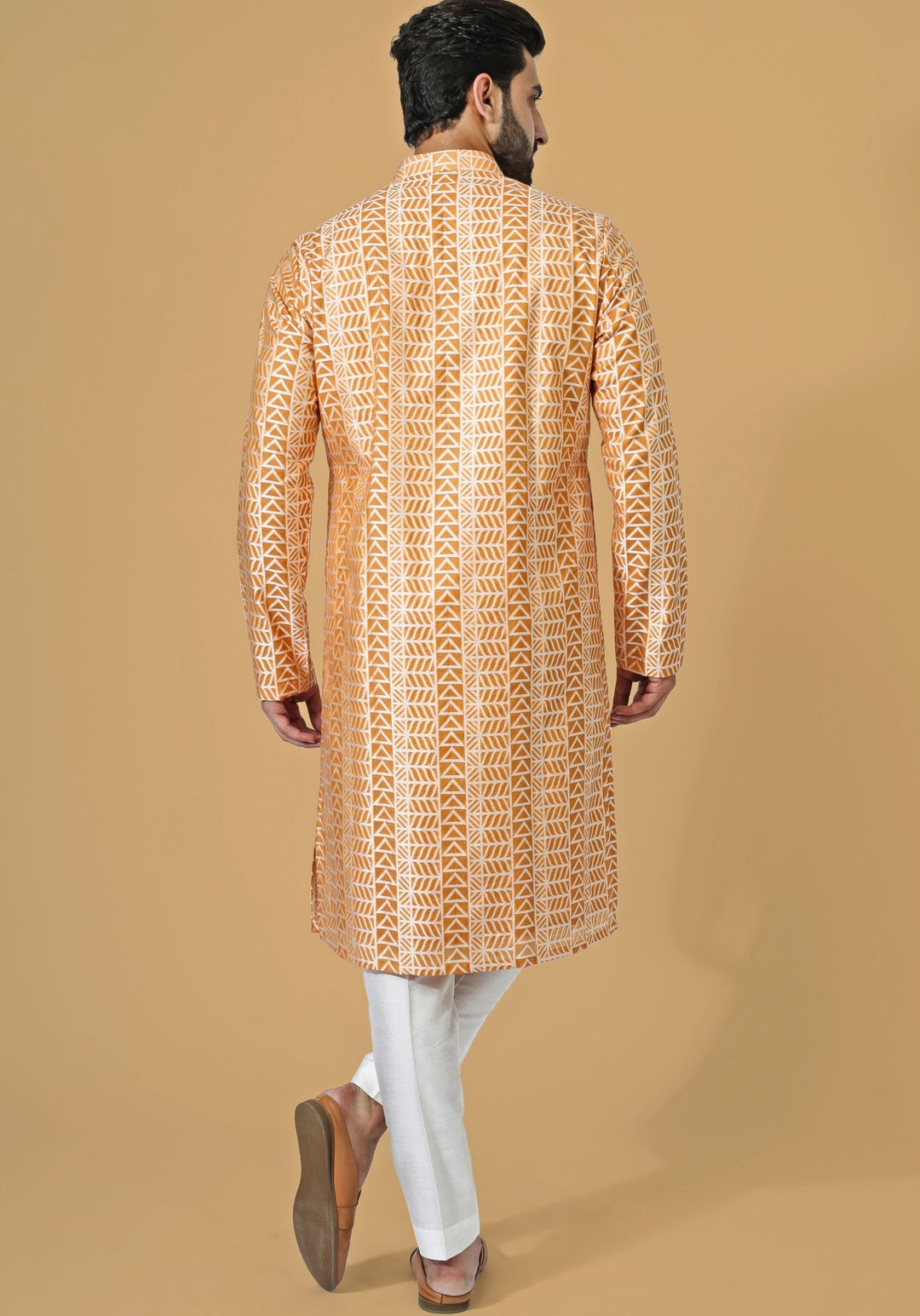 Orange Printed Kurta Set Chatenya Mittal - Fabilicious Fashion