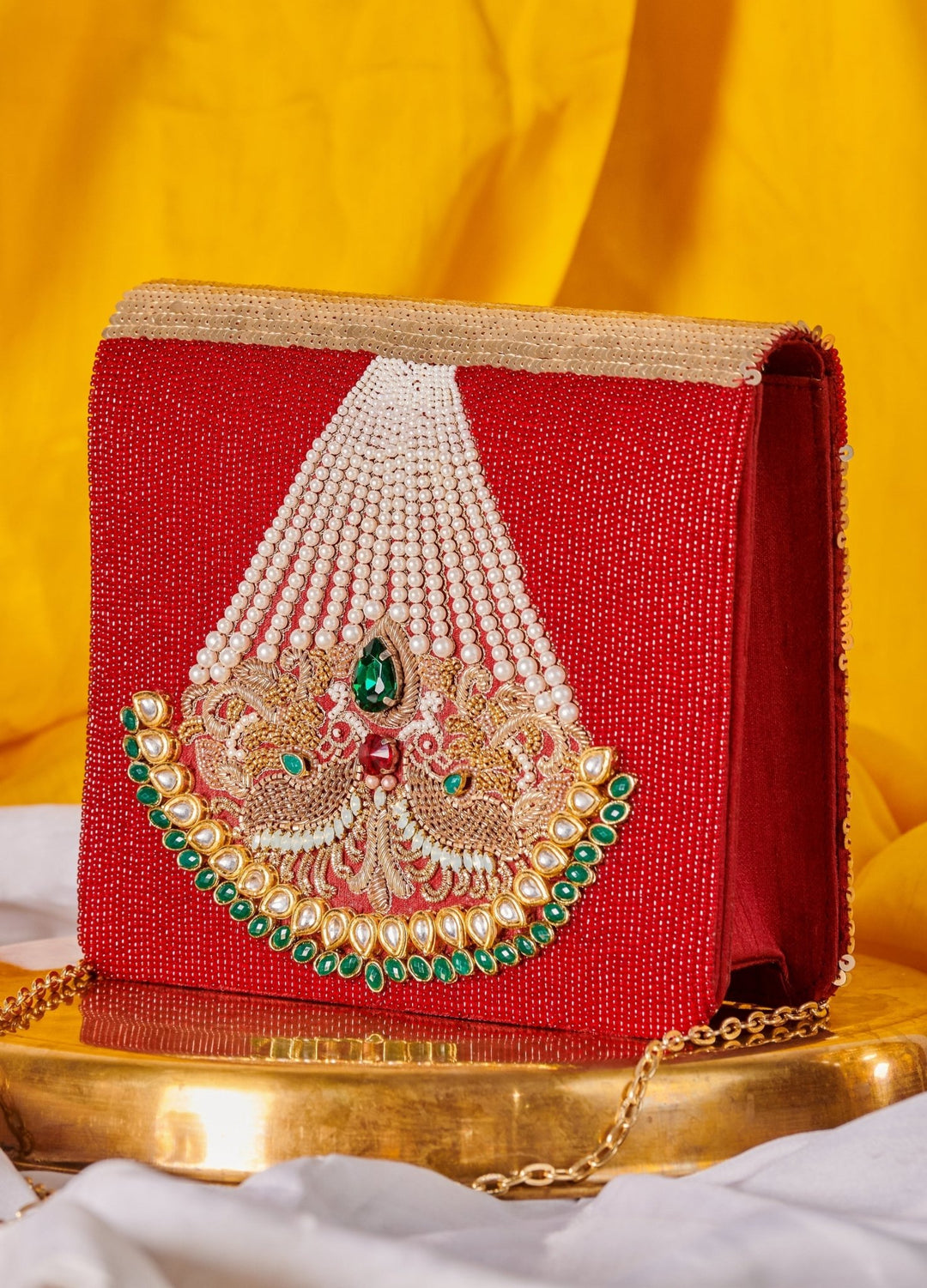 Pasha Red Clutch The Purple Sack - Fabilicious Fashion