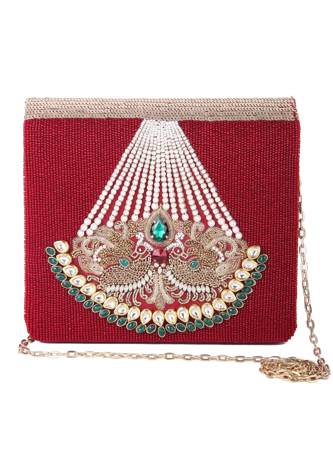Pasha Red Clutch The Purple Sack - Fabilicious Fashion