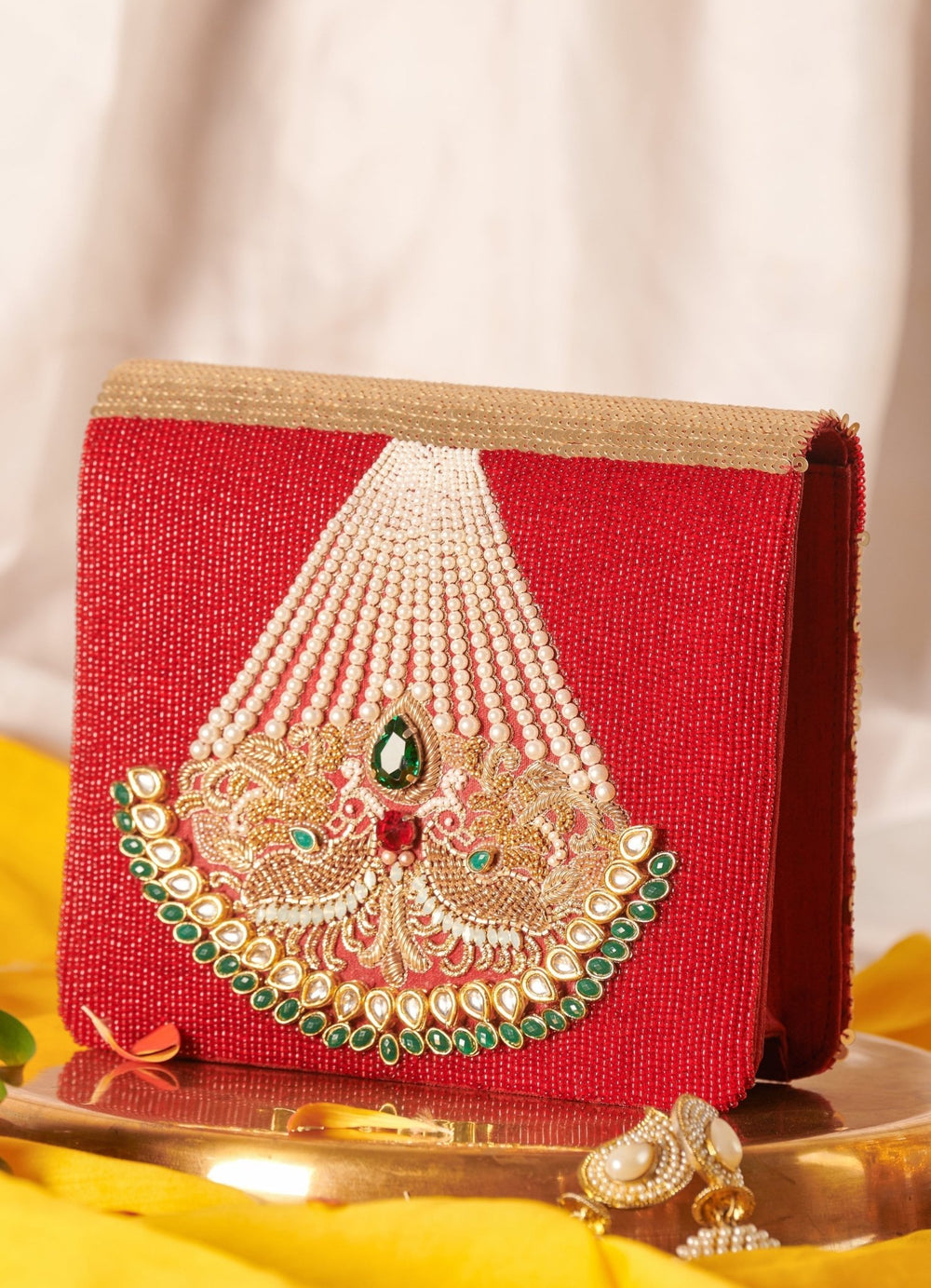 Pasha Red Clutch The Purple Sack - Fabilicious Fashion