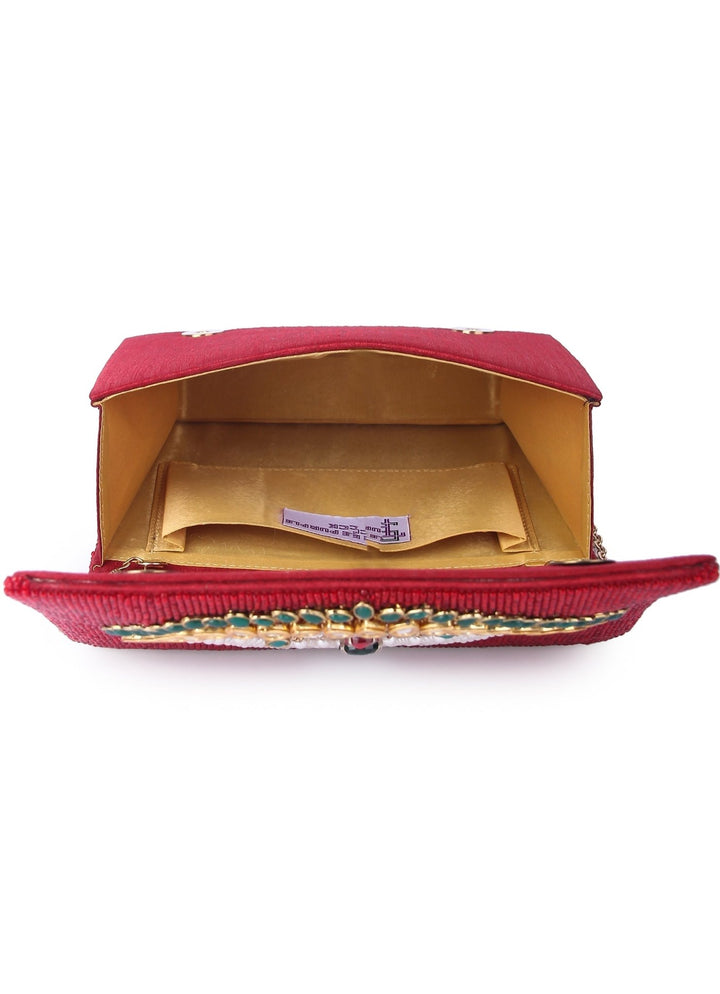 Pasha Red Clutch The Purple Sack - Fabilicious Fashion