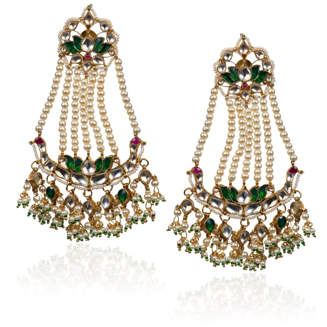 Passa Style Green Earrings Riana by Shikha Jindal - Fabilicious Fashion