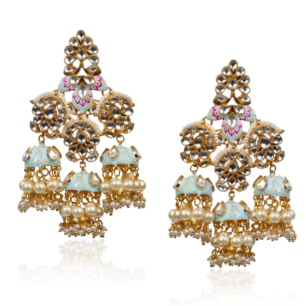 Pastel Blue And Pink Pendant Set Riana by Shikha Jindal - Fabilicious Fashion