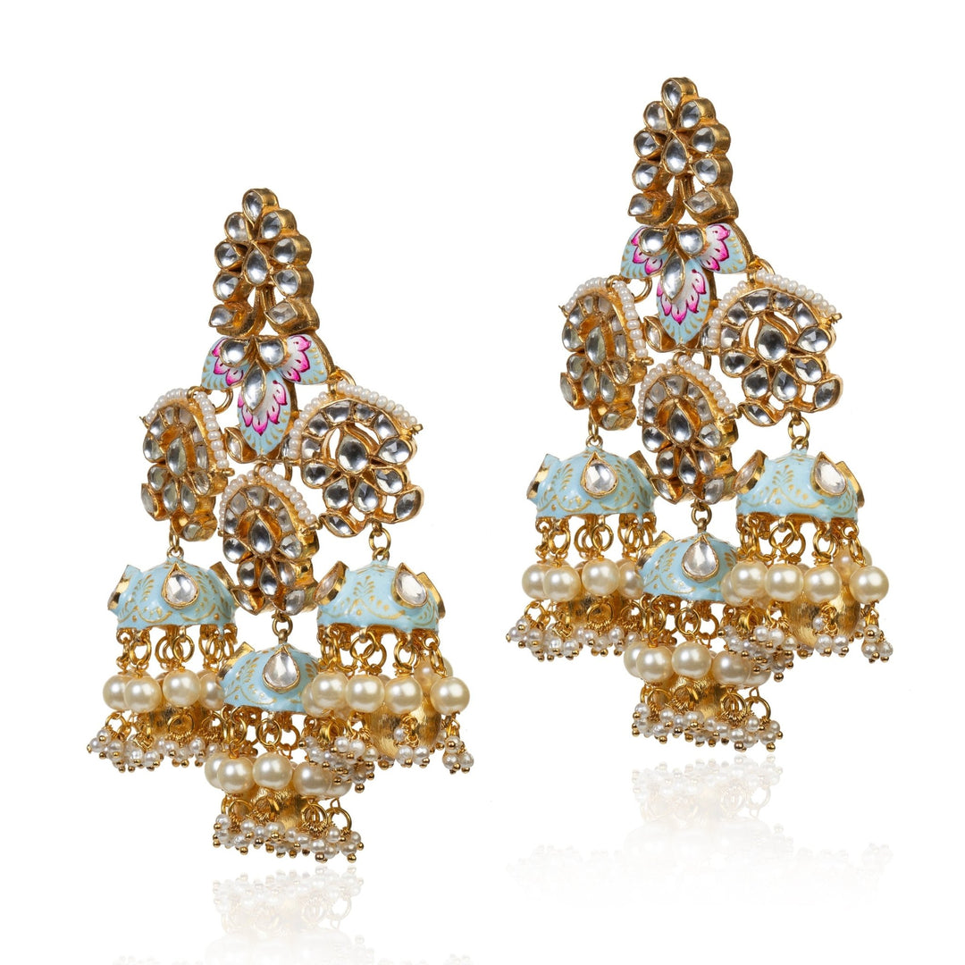 Pastel Blue And Pink Pendant Set Riana by Shikha Jindal - Fabilicious Fashion