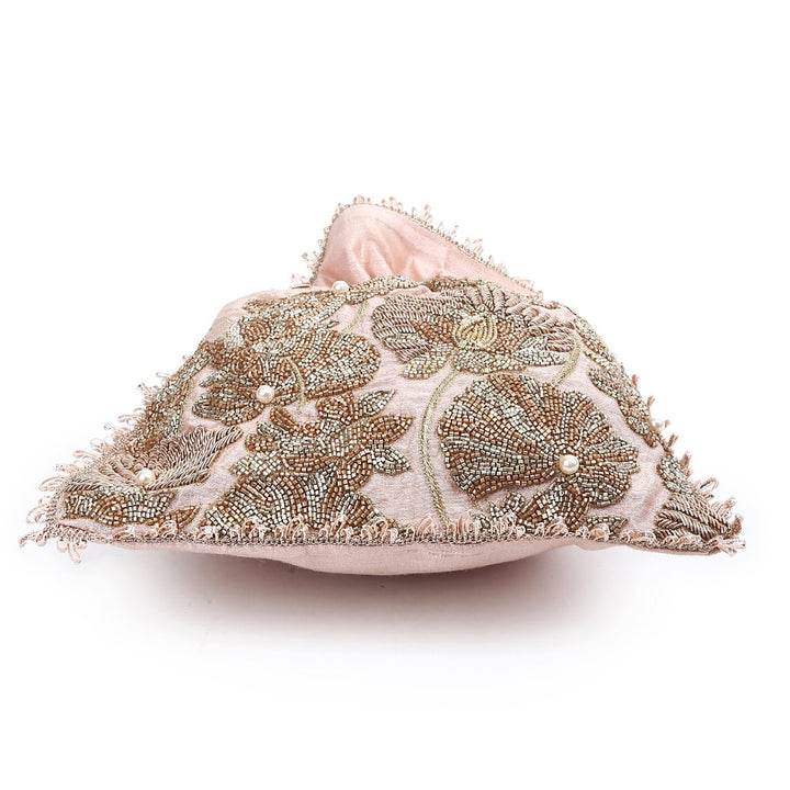 Pastel Pink and Gold Floral Potli The Purple Sack - Fabilicious Fashion
