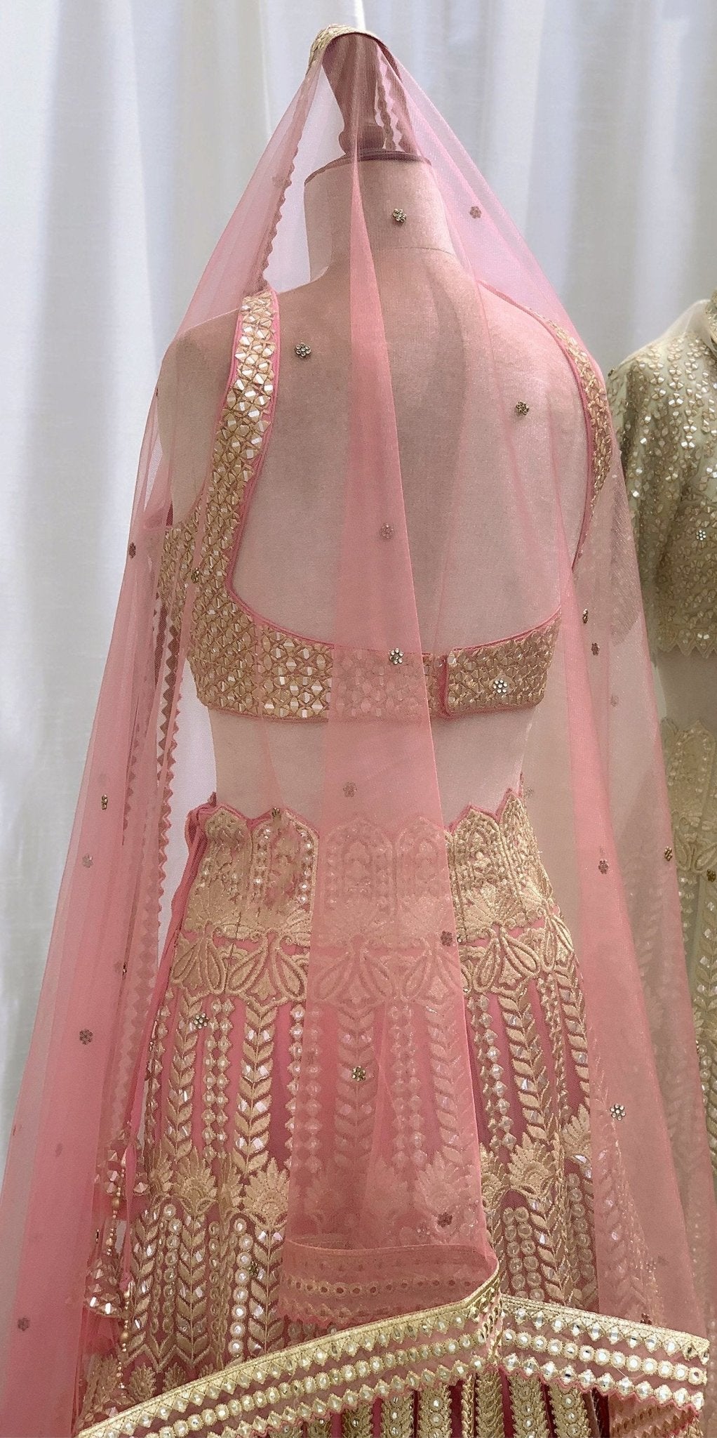 Peach Golden Lehenga Set Suhino - Fabilicious Fashion