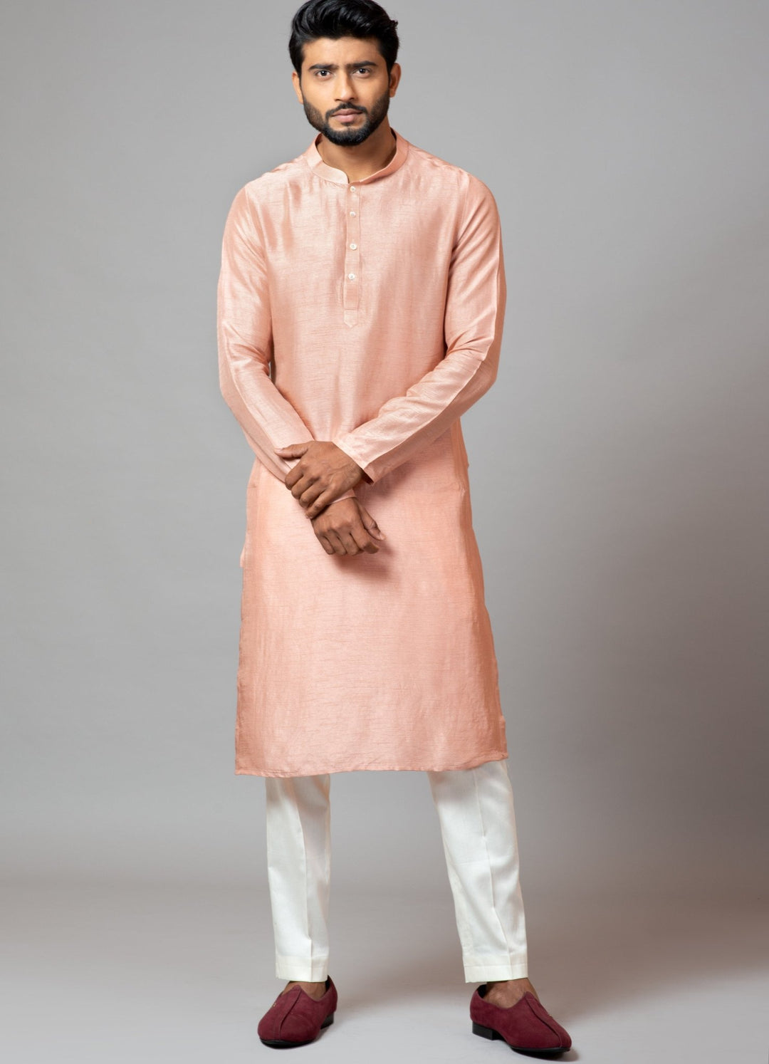 Peach Kurta With Pant Pajama Smriti - Fabilicious Fashion