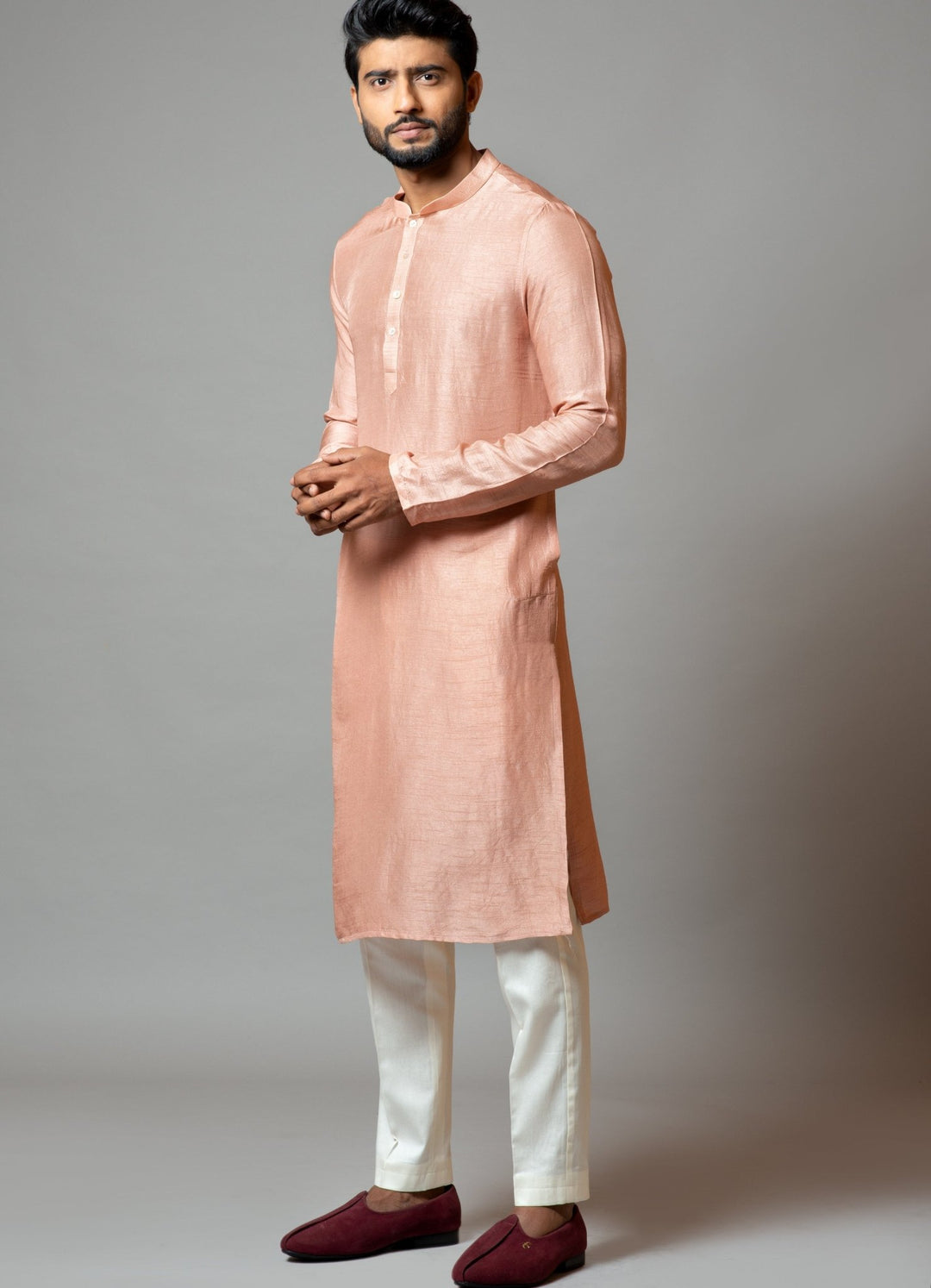 Peach Kurta With Pant Pajama Smriti - Fabilicious Fashion