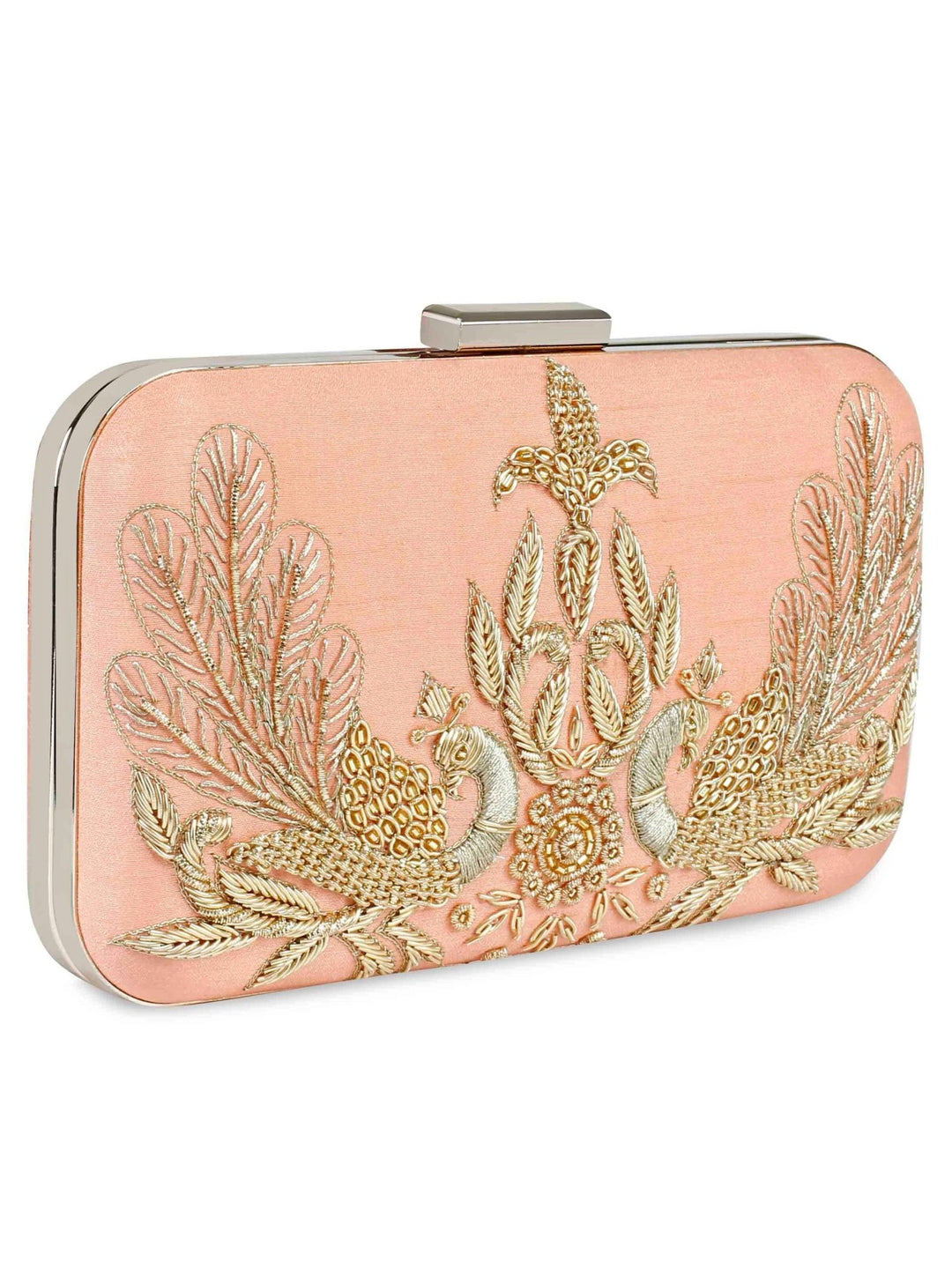 Peach Peacock Clutch The Purple Sack - Fabilicious Fashion