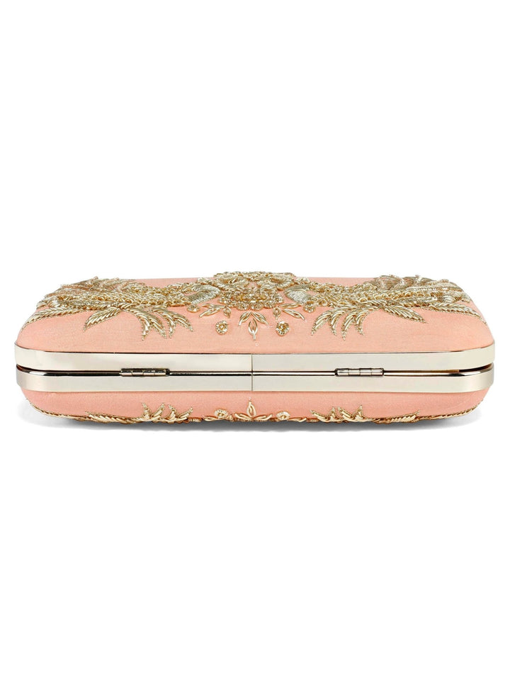 Peach Peacock Clutch The Purple Sack - Fabilicious Fashion