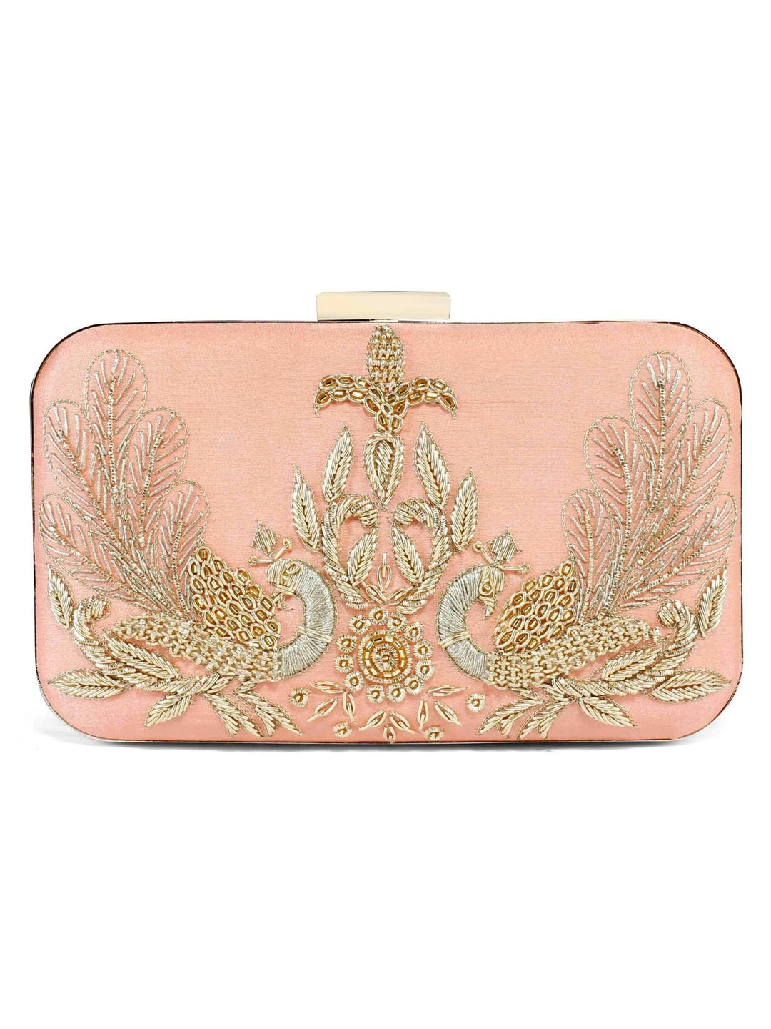 Peach Peacock Clutch The Purple Sack - Fabilicious Fashion