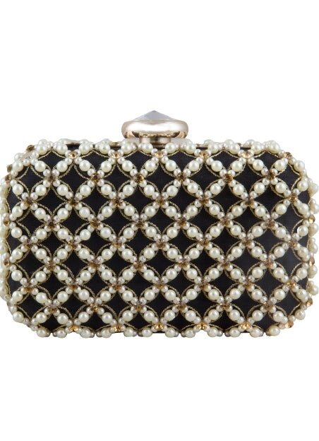 Pearl Bead Beauty Clutch The Purple Sack - Fabilicious Fashion