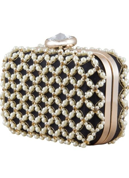 Pearl Bead Beauty Clutch The Purple Sack - Fabilicious Fashion