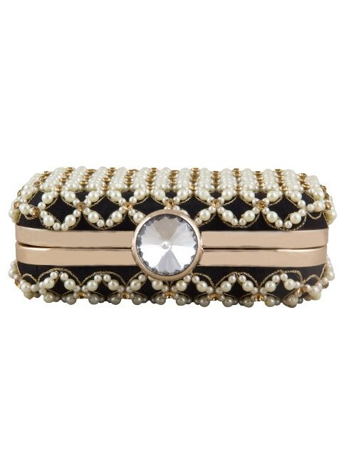 Pearl Bead Beauty Clutch The Purple Sack - Fabilicious Fashion
