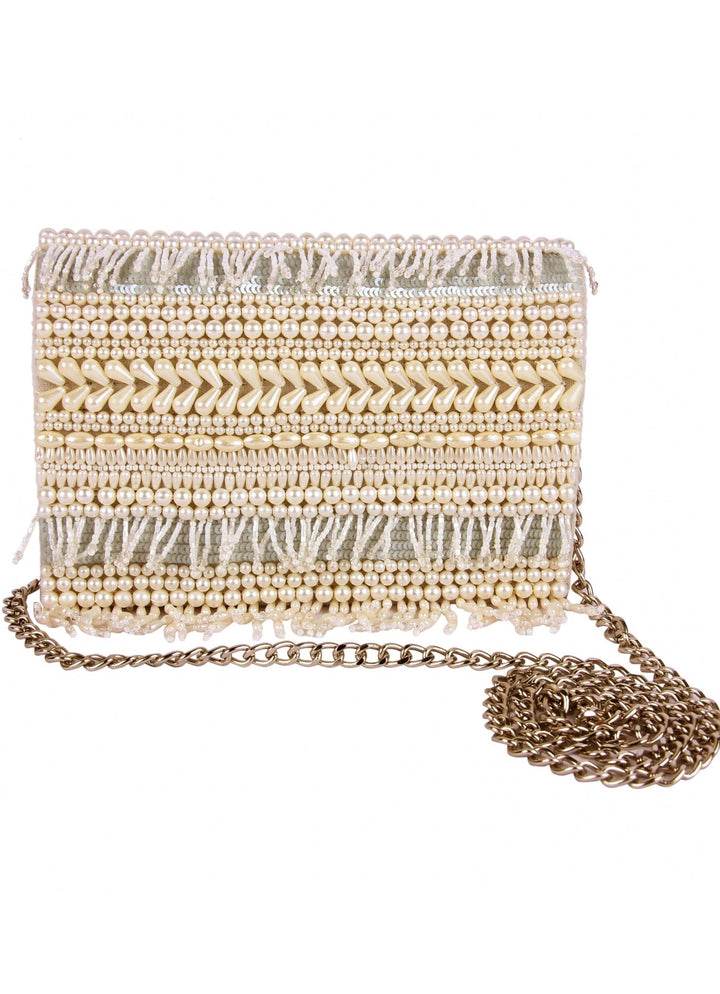 Pearl Embellished Clutch The Purple Sack - Fabilicious Fashion