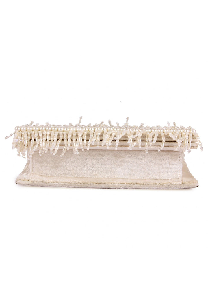 Pearl Embellished Clutch The Purple Sack - Fabilicious Fashion