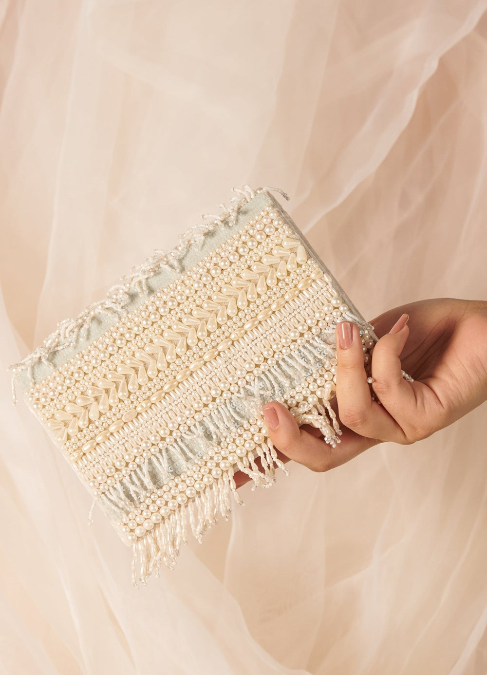 Pearl Embellished Clutch The Purple Sack - Fabilicious Fashion